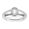 Oval Halo Diamond Semi-mount Engagement Rings