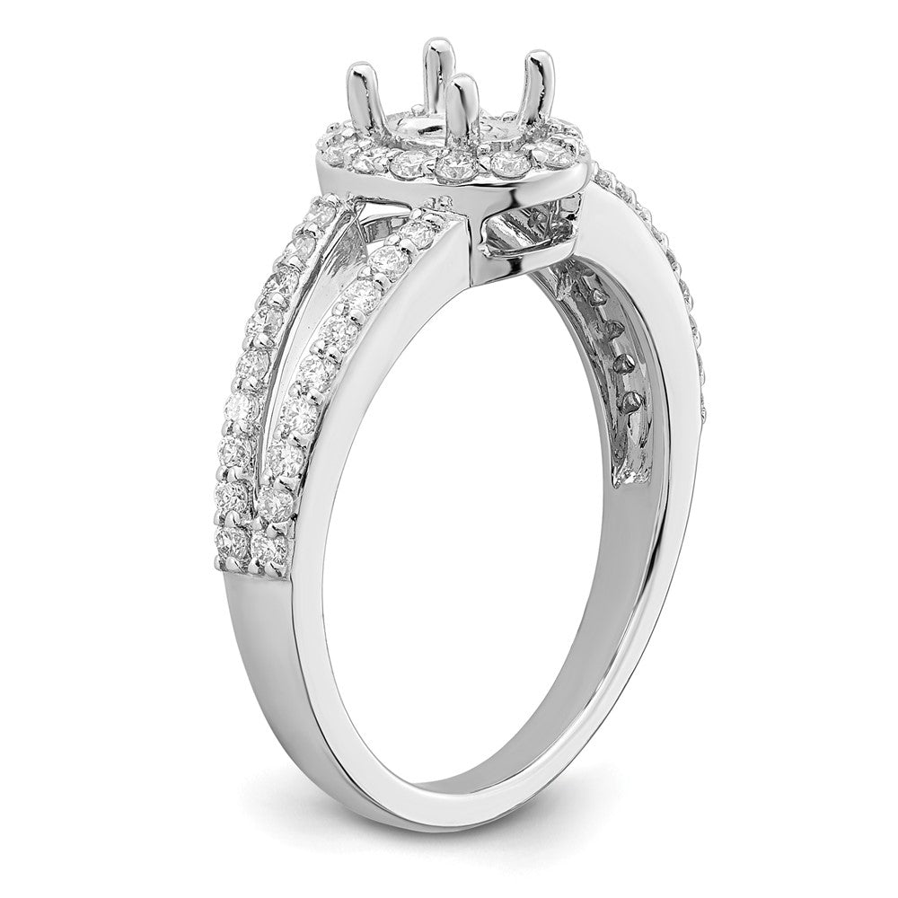 Oval Halo Diamond Semi-mount Engagement Rings