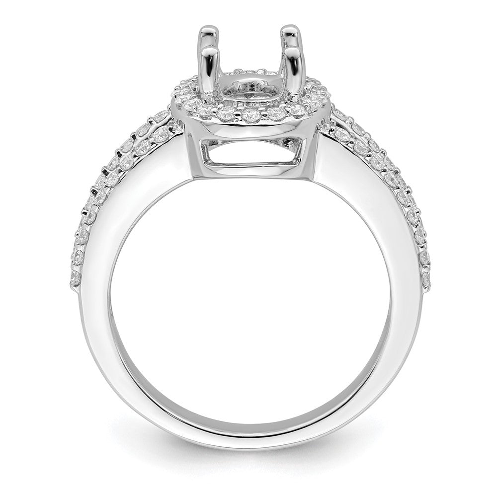 Oval Halo Diamond Semi-mount Engagement Rings