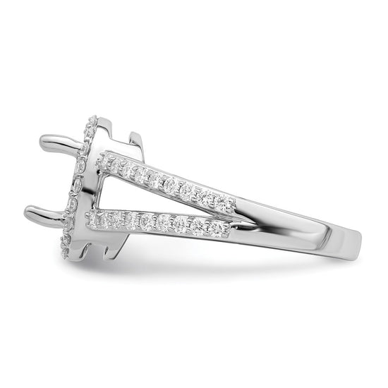 Oval Halo Diamond Semi-mount Engagement Rings