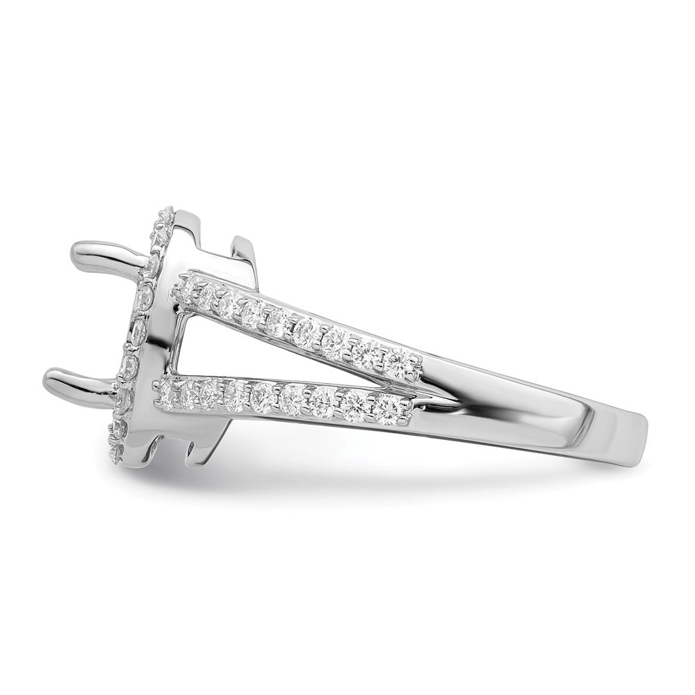 Oval Halo Diamond Semi-mount Engagement Rings