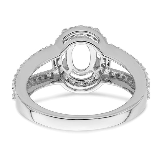 Oval Halo Diamond Semi-mount Engagement Rings