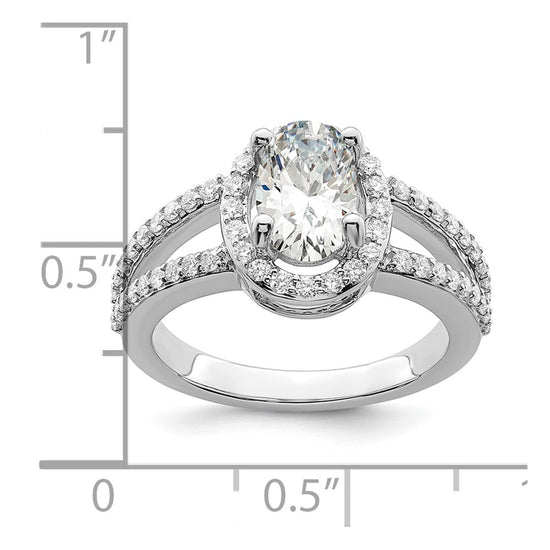 Oval Halo Diamond Semi-mount Engagement Rings