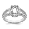 Oval Halo Diamond Semi-mount Engagement Rings