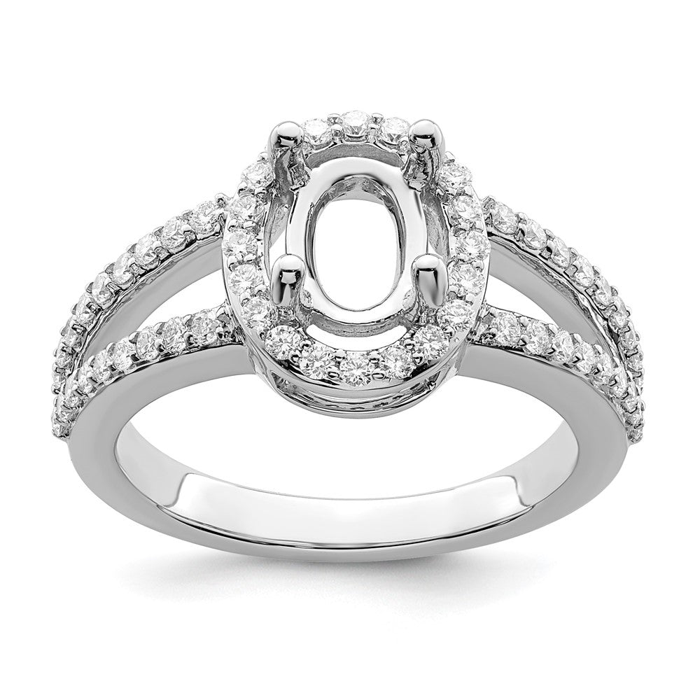 Oval Halo Diamond Semi-mount Engagement Rings
