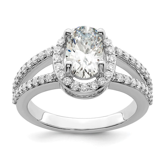 Oval Halo Diamond Semi-mount Engagement Rings