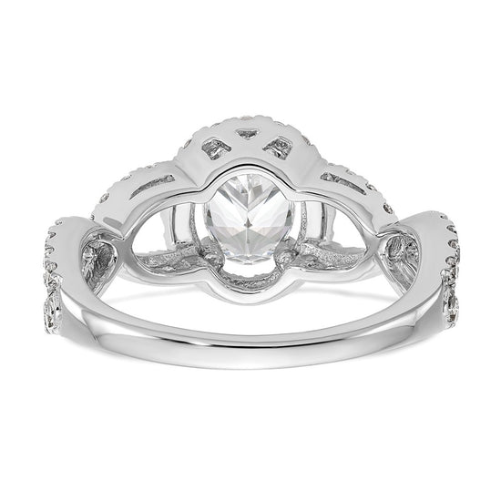 Oval Halo Diamond Semi-mount Engagement Rings