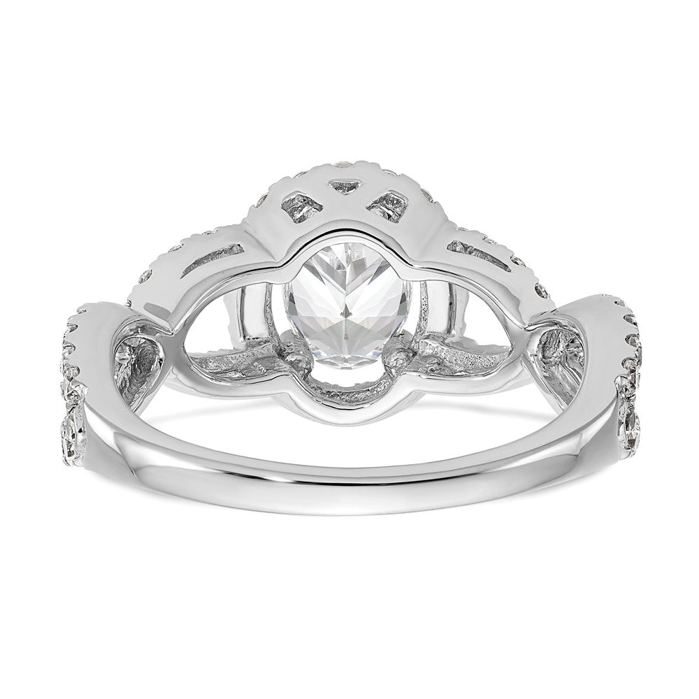 Oval Halo Diamond Semi-mount Engagement Rings