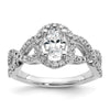 Oval Halo Diamond Semi-mount Engagement Rings