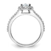 Pear Halo Diamond Semi-mount Engagement Rings