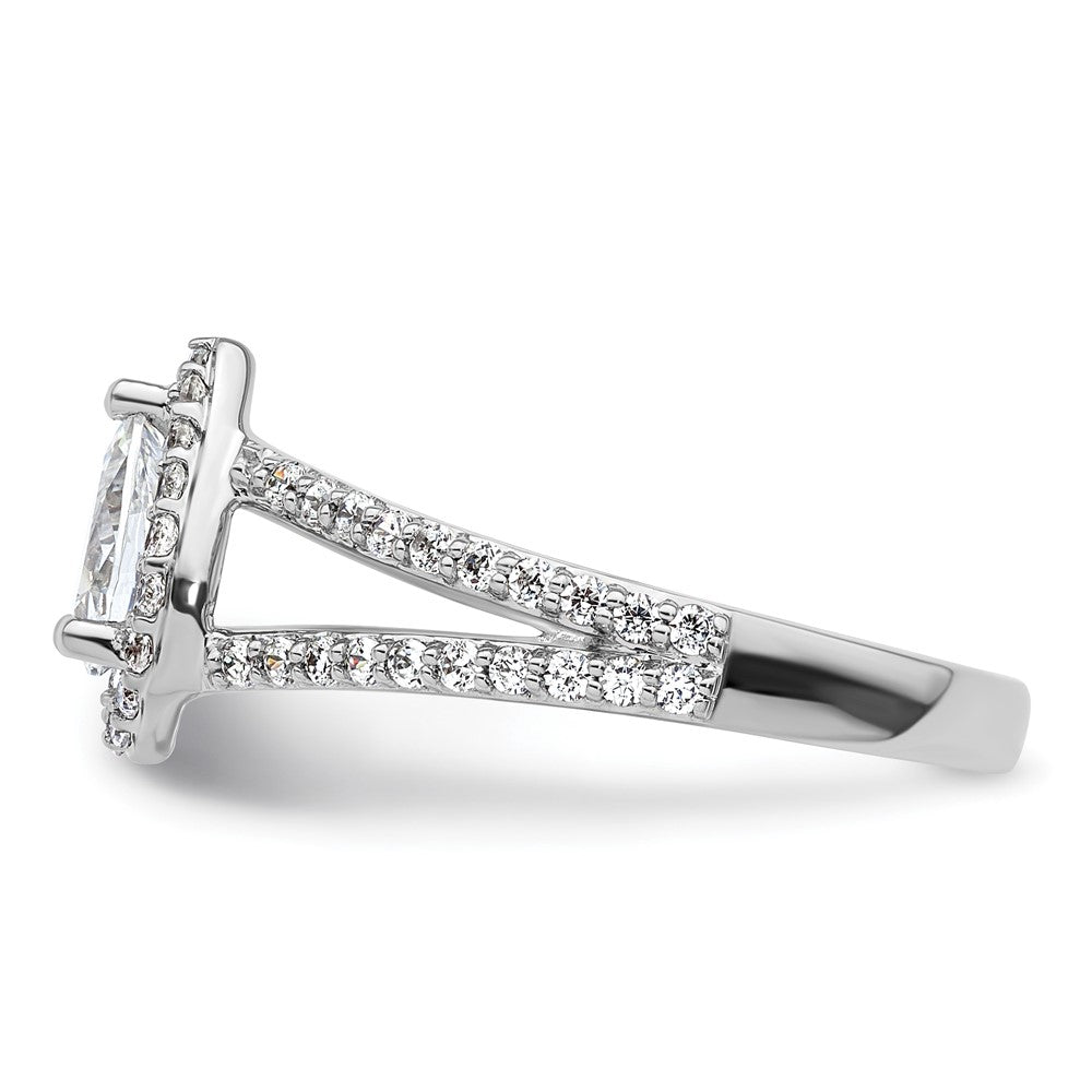 Pear Halo Diamond Semi-mount Engagement Rings