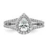 Pear Halo Diamond Semi-mount Engagement Rings