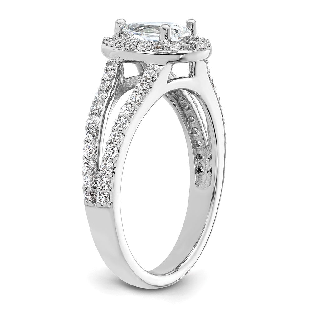 Pear Halo Diamond Semi-mount Engagement Rings