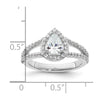 Pear Halo Diamond Semi-mount Engagement Rings