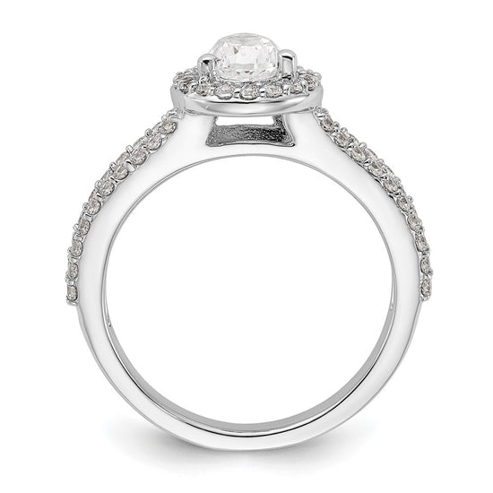 Pear Halo Diamond Semi-mount Engagement Rings