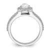 Pear Halo Diamond Semi-mount Engagement Rings