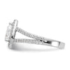 Pear Halo Diamond Semi-mount Engagement Rings