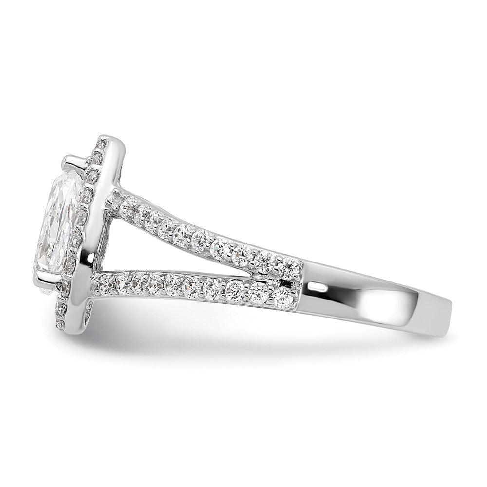 Pear Halo Diamond Semi-mount Engagement Rings