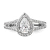 Pear Halo Diamond Semi-mount Engagement Rings
