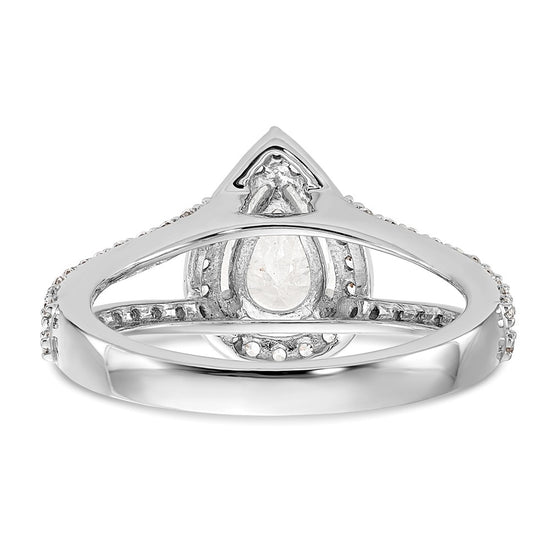 Pear Halo Diamond Semi-mount Engagement Rings