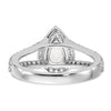 Pear Halo Diamond Semi-mount Engagement Rings