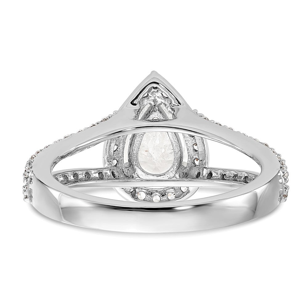 Pear Halo Diamond Semi-mount Engagement Rings