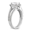 Pear Halo Diamond Semi-mount Engagement Rings
