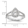 Pear Halo Diamond Semi-mount Engagement Rings