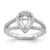 Pear Halo Diamond Semi-mount Engagement Rings