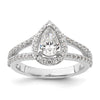 Pear Halo Diamond Semi-mount Engagement Rings