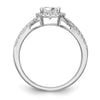 Emerald-Cut Halo Diamond Semi-mount Engagement Rings