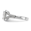 Emerald-Cut Halo Diamond Semi-mount Engagement Rings
