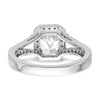 Emerald-Cut Halo Diamond Semi-mount Engagement Rings