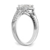 Emerald-Cut Halo Diamond Semi-mount Engagement Rings
