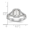 Emerald-Cut Halo Diamond Semi-mount Engagement Rings
