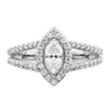 Marquise Halo Diamond Semi-mount Engagement Rings