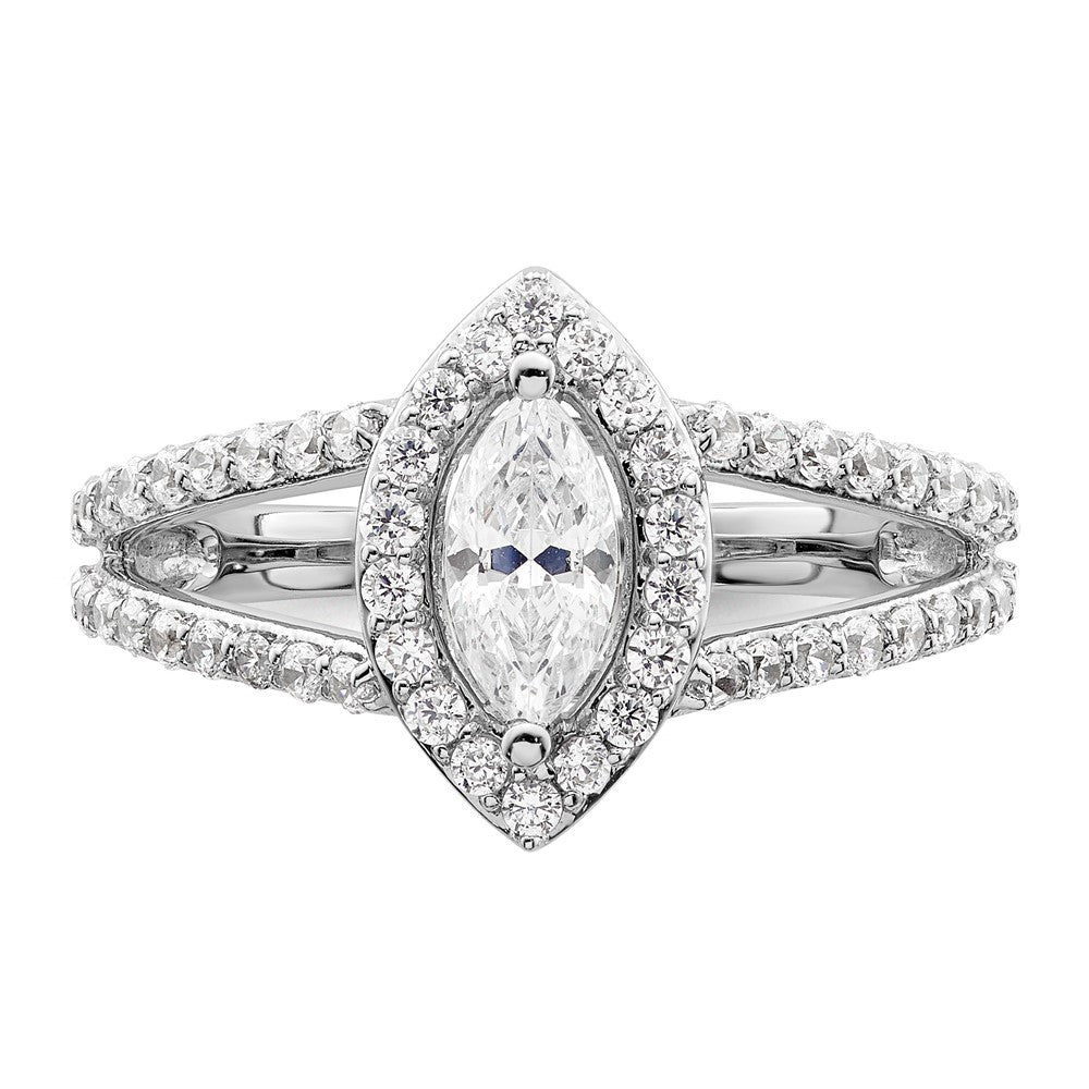 Marquise Halo Diamond Semi-mount Engagement Rings