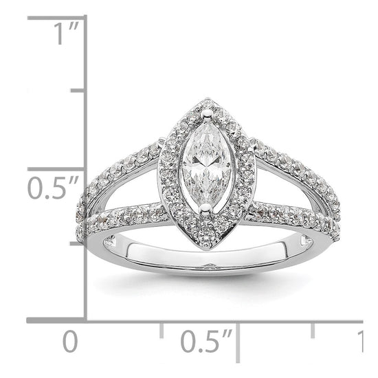 Marquise Halo Diamond Semi-mount Engagement Rings