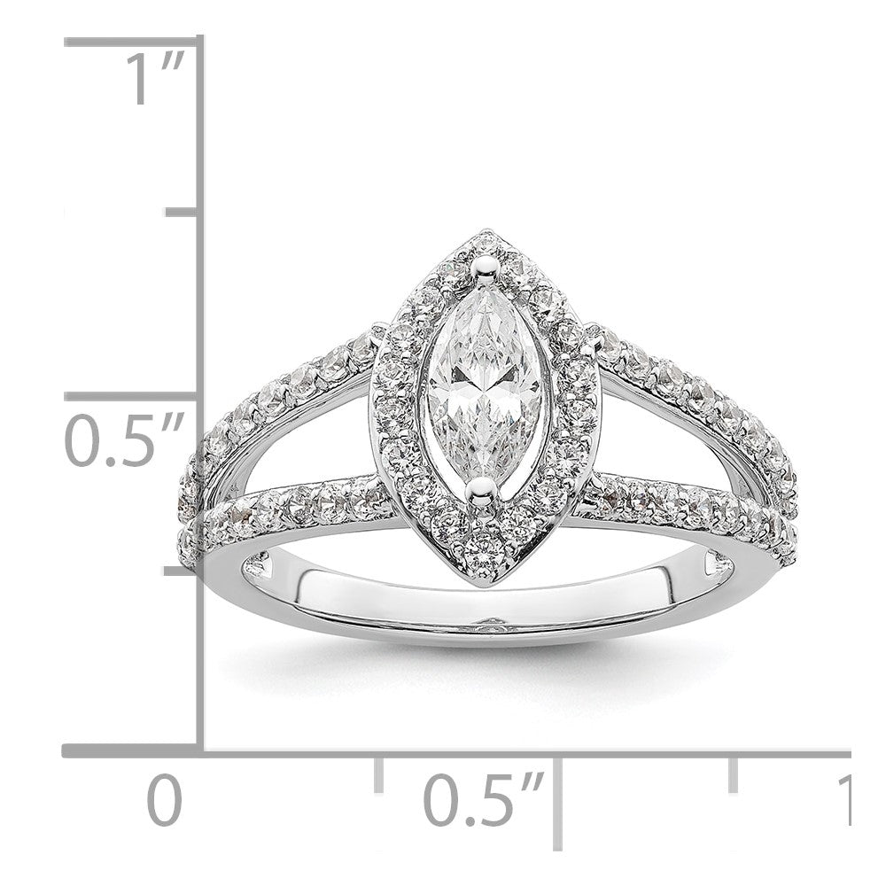 Marquise Halo Diamond Semi-mount Engagement Rings
