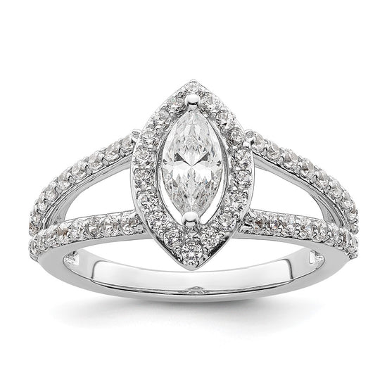 Marquise Halo Diamond Semi-mount Engagement Rings