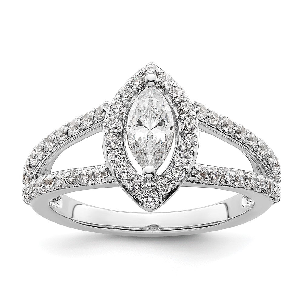 Marquise Halo Diamond Semi-mount Engagement Rings