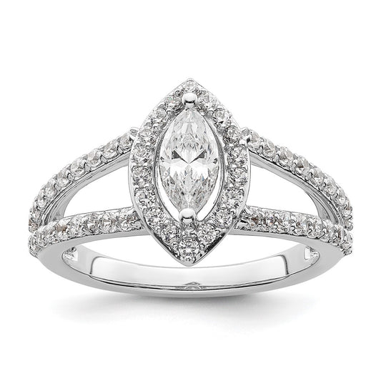 Marquise Halo Diamond Semi-mount Engagement Rings