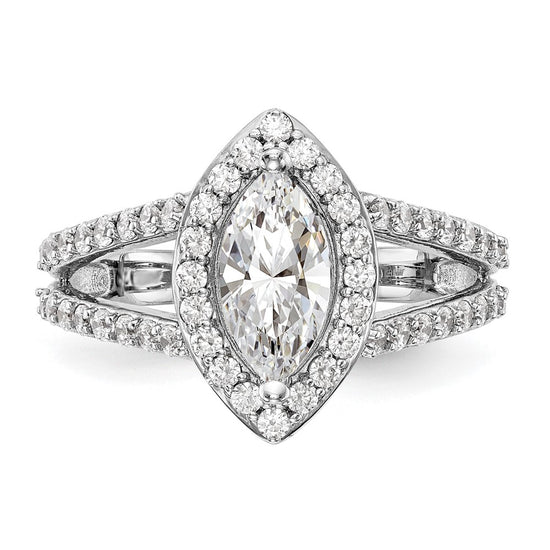 Marquise Halo Diamond Semi-mount Engagement Rings