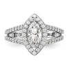 Marquise Halo Diamond Semi-mount Engagement Rings