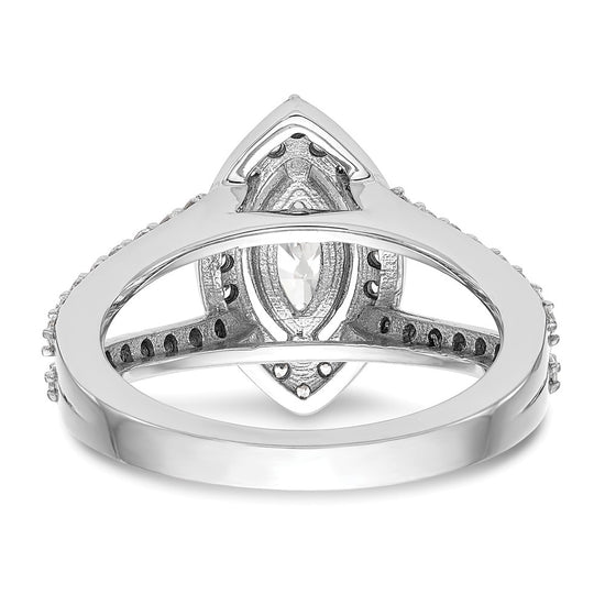 Marquise Halo Diamond Semi-mount Engagement Rings
