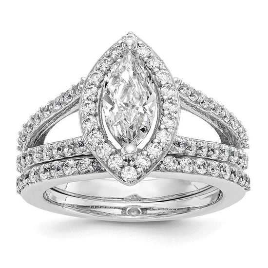 Marquise Halo Diamond Semi-mount Engagement Rings