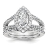Marquise Halo Diamond Semi-mount Engagement Rings