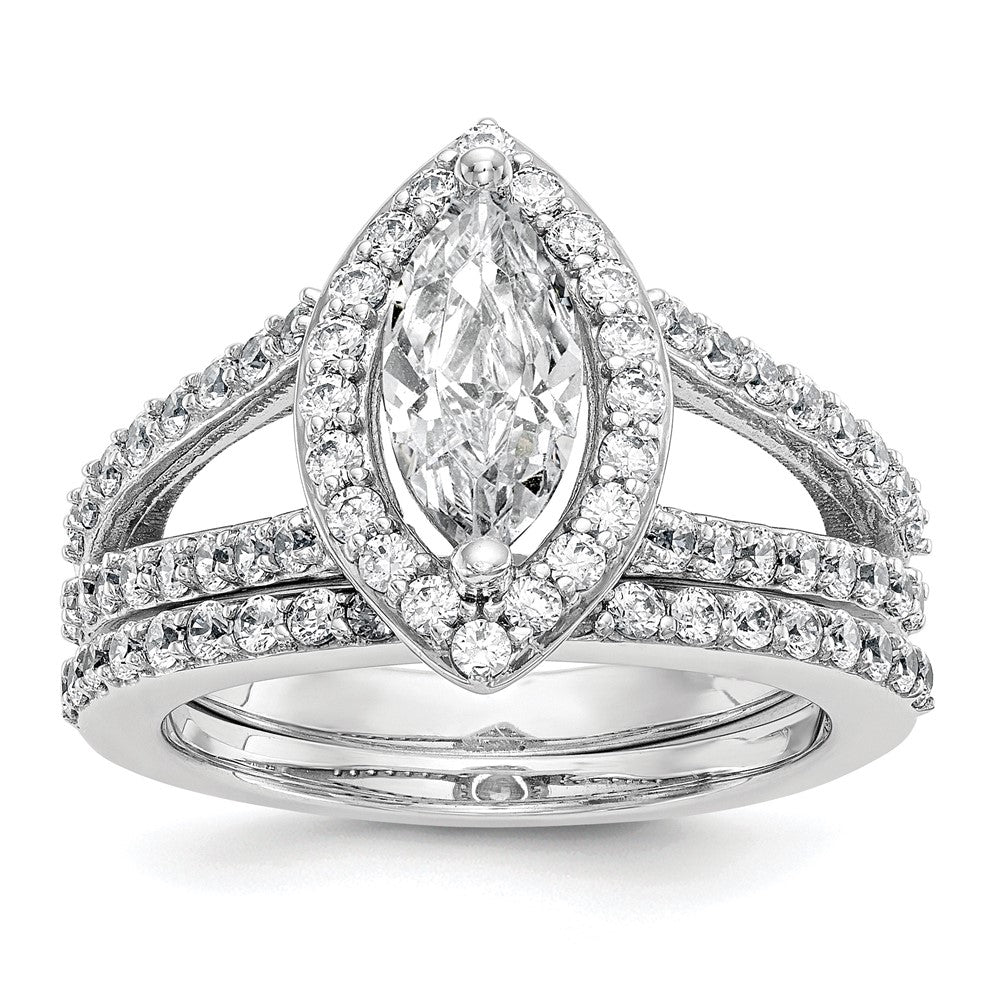 Marquise Halo Diamond Semi-mount Engagement Rings