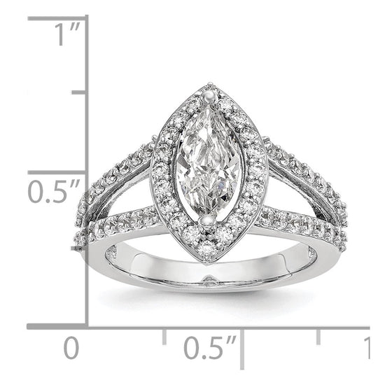 Marquise Halo Diamond Semi-mount Engagement Rings