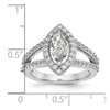 Marquise Halo Diamond Semi-mount Engagement Rings